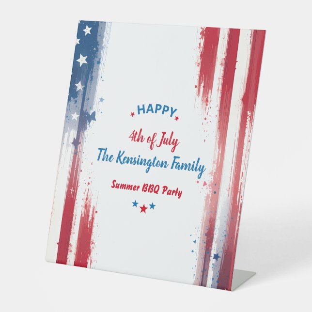 Expositor En L 4 de julio Familia BBQ Fiesta vacaciones de verano (Anverso)