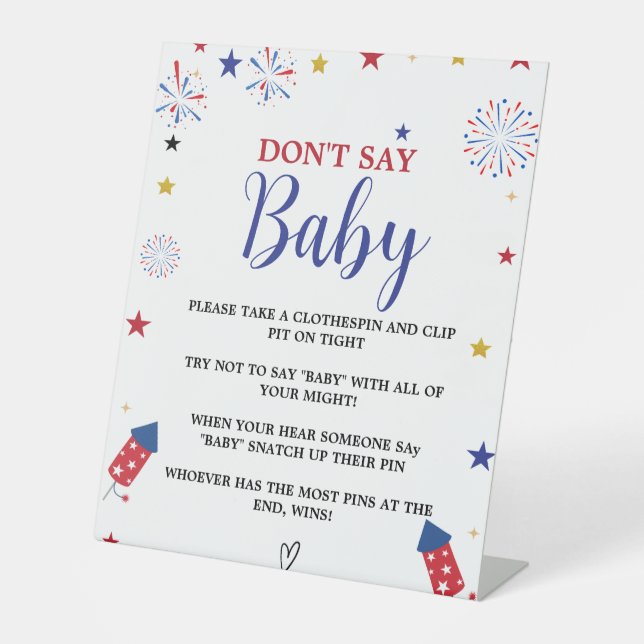 Expositor En L 4 de julio no digas juegos de bebé ducha (Anverso)