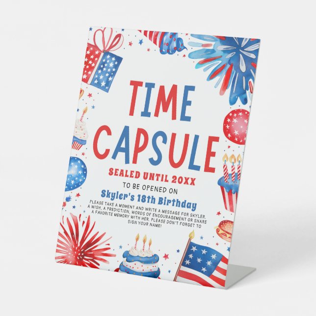 Expositor En L 4 De Julio Patriótico Primera Cápsula De Cumpleaño (Anverso)