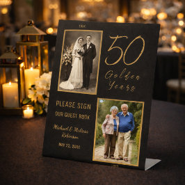 Expositor En L 50th Anniversary Guest Book Table Display Sign
