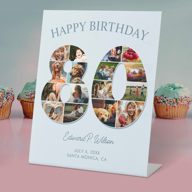 Expositor En L 80.º Collage de fotos de cumpleaños elegante y ate (Subido por el creador)