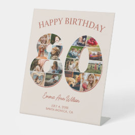 Expositor En L 80.º Collage de fotos de cumpleaños elegante y ate