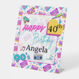 Expositor En L 90’s Birthday Party Decorations Table Top Sign