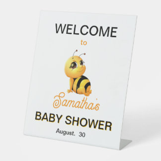 Expositor En L Abeja sonriente Rótulo Pedestal
