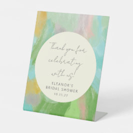 Expositor En L Abstract Watercolor Bridal Shower Personalizado Gr