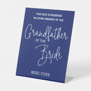 Expositor En L Abuelo azul del Boda del asiento conmemorativo de