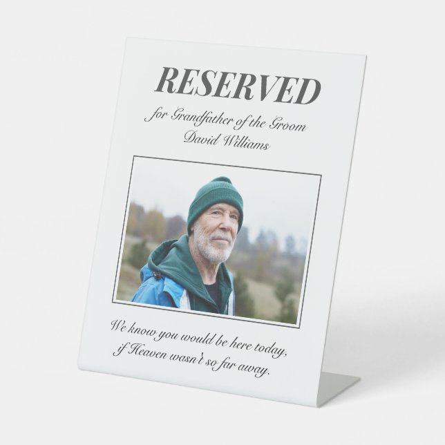Expositor En L Abuelo del Boda de fotografía en memoria de Groom (Anverso)