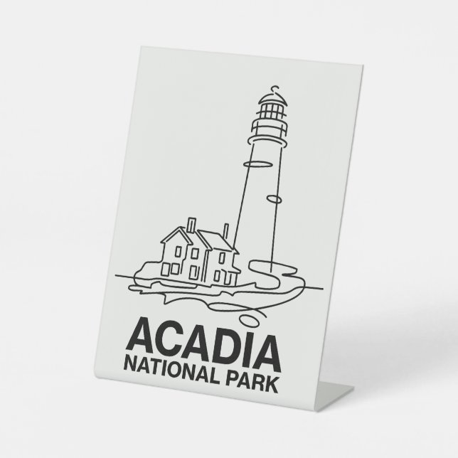 Expositor En L Acadia National Park Lighthouse Line Art (Anverso)