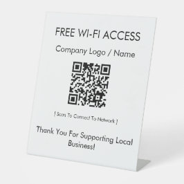 Expositor En L Acceso WiFi Gratuito Minimalista Moderno para Nego