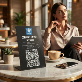 Expositor En L Acceso WiFi QR de Empresa Escanear Conectar Red de