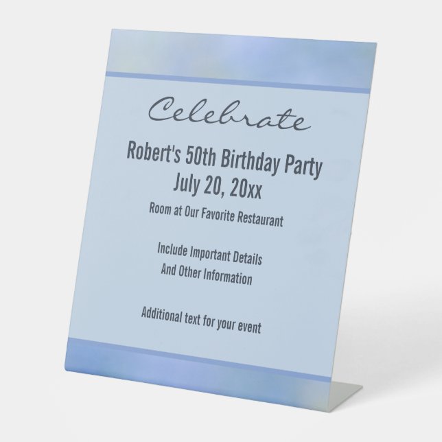 Expositor En L Acontecimiento del patrón amarillo azul abstracto  (Anverso)