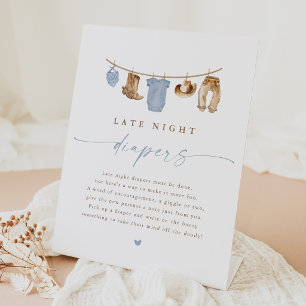 Expositor En L Actividad de pañales de noche para baby shower Blu