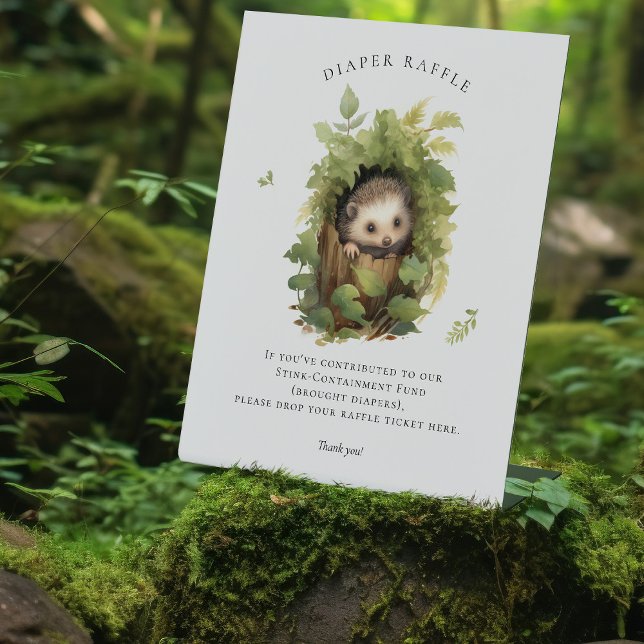 Expositor En L Acuarela Adorable Hedgehog Diaper Raffle Rótulo (Subido por el creador)