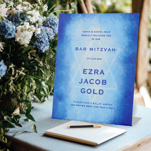 Expositor En L Acuarela Azul Bienvenido Bar Bat Mitzvah personali