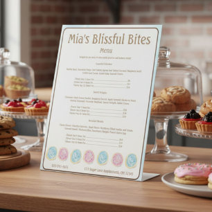 Expositor En L Acuarela Cocina de Azúcar Frotada Menú de Precios 