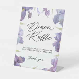 Expositor En L Acuarela Iris Floral Spring Garden Diaper Raffle
