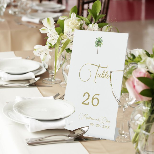 Expositor En L Acuarela Palm Tree Elegante Boda simple (Subido por el creador)