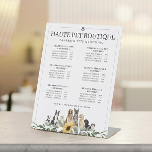 Expositor En L Acuarela Perro genera precios de servicio de cuida