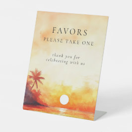 Expositor En L Acuarela Tropical Beach Sunset Wedding Favor