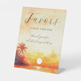 Expositor En L Acuarela Tropical Beach Sunset Wedding Favor