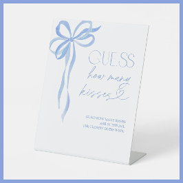 Expositor En L Adivinen Cuántos Besos Azul Bow Ducha Bridal