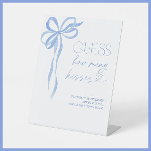 Expositor En L Adivinen Cuántos Besos Azul Bow Ducha Bridal