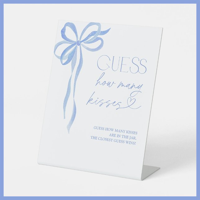 Expositor En L Adivinen Cuántos Besos Azul Bow Ducha Bridal (Subido por el creador)