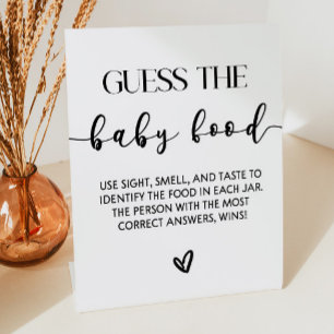 Expositor En L Adivinen el juego de Baby Shower de Baby Food