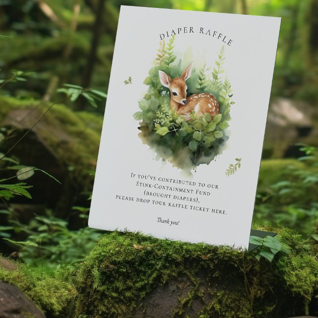 Expositor En L Adorable acuarela Deer Diaper Raffle Rótulo (Subido por el creador)