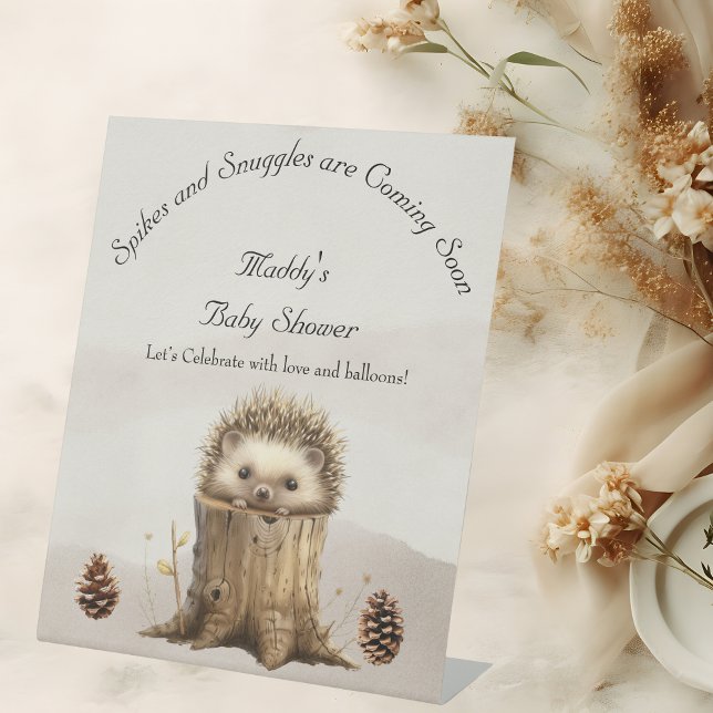 Expositor En L Adorable Bebé Cute Hedgehog Baby Shower (Subido por el creador)