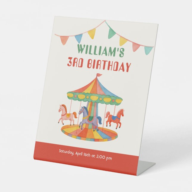 Expositor En L Adorable Carousel Birthday (Anverso)