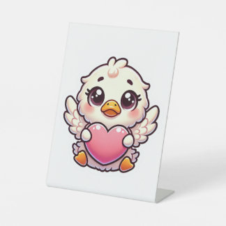 Expositor En L Adorable Duckling alado con corazón de amor