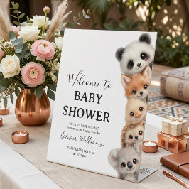 Expositor En L Adorable Woodland Animals Baby Shower