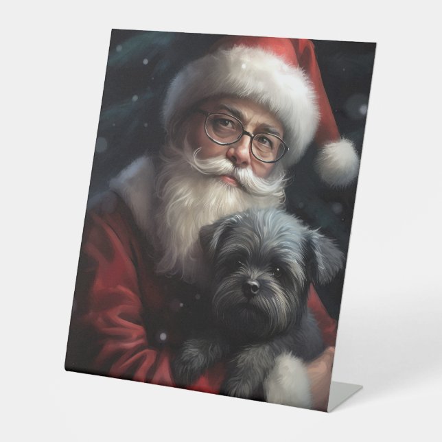 Expositor En L Affenpinscher con Navidades festivos de Santa Clau (Anverso)