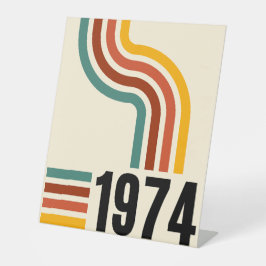 Expositor En L Afiche retro vintage de 1974 50 cumpleaños