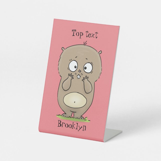 Expositor En L Afortunadamente adorable personalizado de hámster  (Anverso)