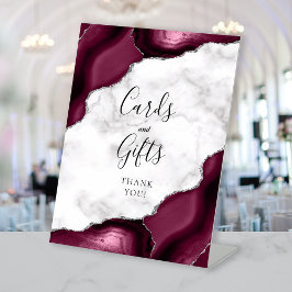 Expositor En L Agate Burgundy Silver Cards & Gifts Wedding
