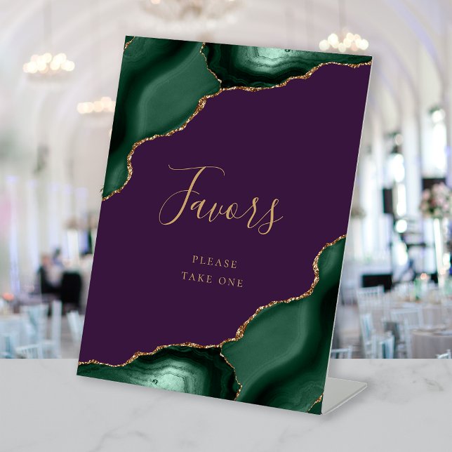 Expositor En L Agate Emerald Green Gold Purple Wedding Favors (Subido por el creador)