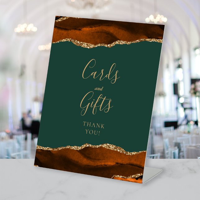 Expositor En L Agate Rust Gold Green Wedding Cards and Gifts (Subido por el creador)