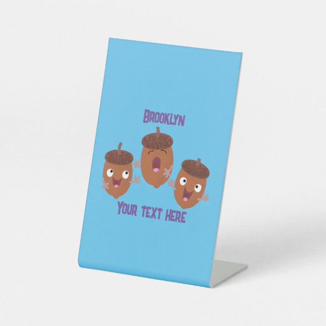 Expositor En L Agradables bellotas cantando personalizado para lo (Anverso)