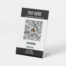 Expositor En L Agregar código QR Venmo Pagar Aquí Rótulo Pedestal