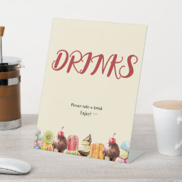 Expositor En L Agua helada crema dulce Baby Shower bebidas