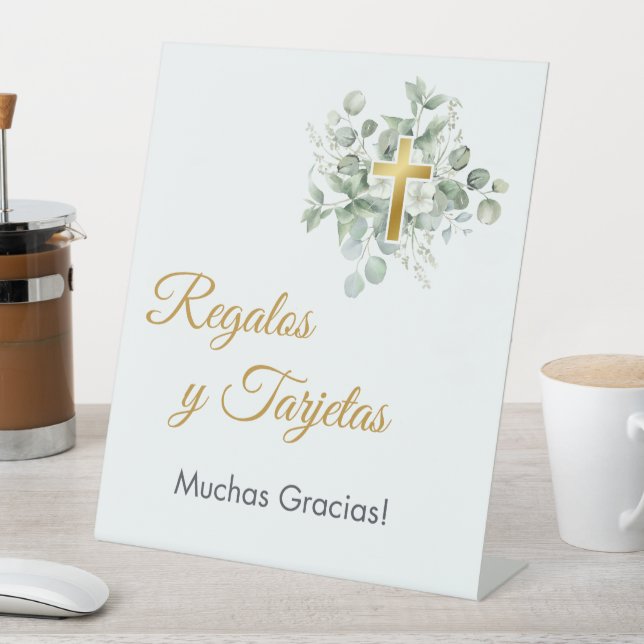 Expositor En L Agua verde Baptismo Regalos y Rótulo de tarjetas (In Situ)