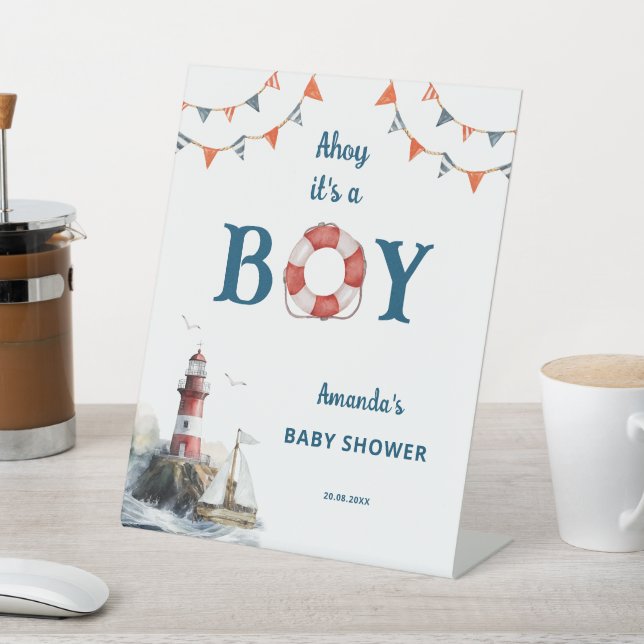 Expositor En L Ahoy es un Baby Shower de Boy Nautical (In Situ)