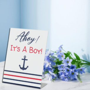 Expositor En L ¡Ahoy es un chico! Baby Shower naumático
