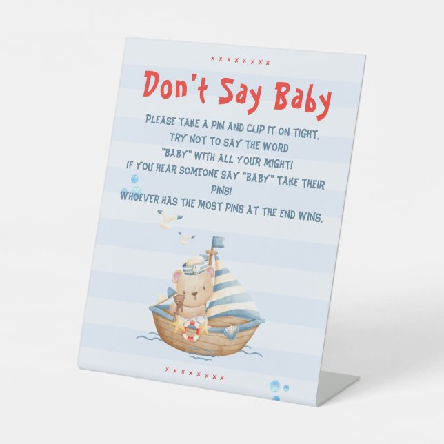 Expositor En L Ahoy es un juego de Baby Shower para niños (Anverso)