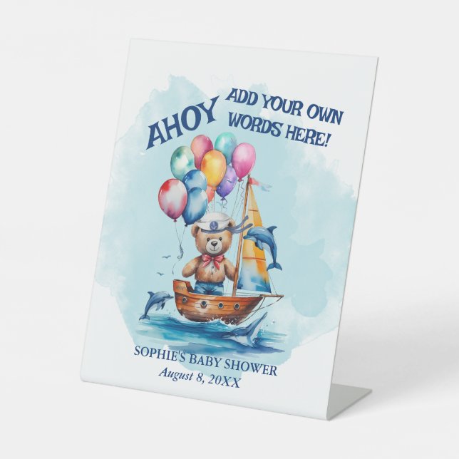 Expositor En L Ahoy Es Un Niño Nautical Añade Tus Propias Palabra (Anverso)