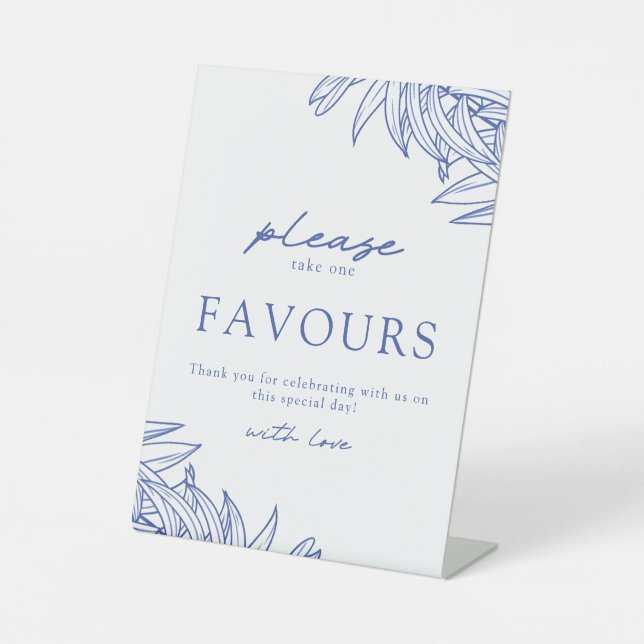 Expositor En L Algo Azul Simple Boda Favor (Anverso)