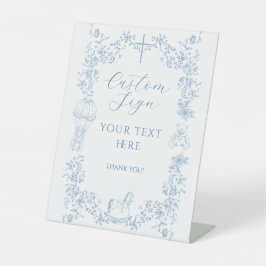 Expositor En L All Blue Toile Boy Baptism Elegante Personalizado