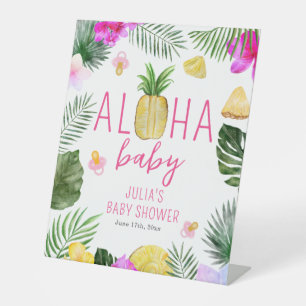 Expositor En L Aloha Baby Pineapples y Pacificadores Baby Shower